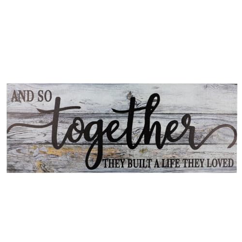 IMIKEYA 1Pcs Together Livingroom Farmhouse Wall Decor,Vintage Wooden Family Wall Art Sign, Warm Rustic Home Decor For Bedroom, Bathroom, Kitchen, Office, Hotels.