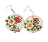 Boucles d'oreille Lolilota Similicuir Elephant Blanc
