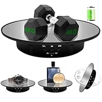 ZLMONDEE Motorized Rotating Display Stand, 7.87inch /17.6LB Load，Mirror Covered 360 Degree Turntable Display Stand for Photography Products and Shows, Max Load 8KG/ 20CM Video Show(Black)