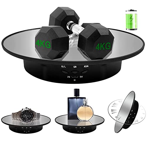 ZLMONDEE Motorized Rotating Display Stand, 7.87inch /17.6LB Load，Mirror Covered 360 Degree...