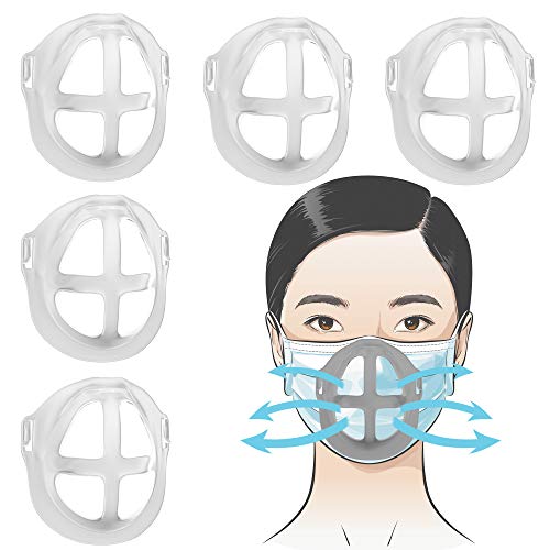 3D Inner Support Bracket for Comfortable Mask Wearing - 5 Pack - Silicone Face Covering Accessory - Prevent Makeup & Lip Stains - Breathe Comfortable