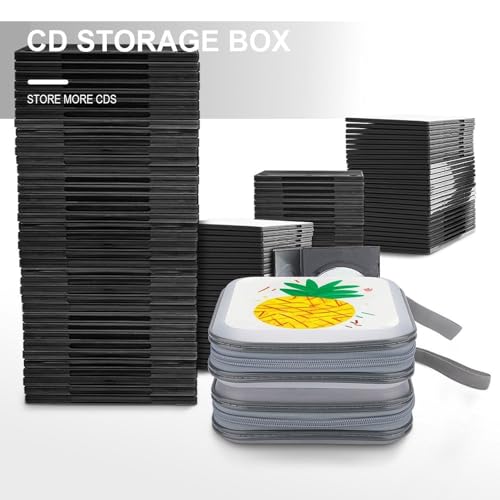 Étui CD DVD ananas moderne One Size avec fermeture éclair pour 40 compartiments