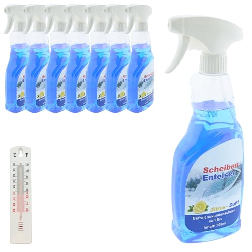 der kleine Handwerker 8 x Scheibenenteiser 500ml in Sprühflasche Auto Eisspray Entfroster Enteiser Enteiserspray Sprühenteiser + Gratis Thermometer