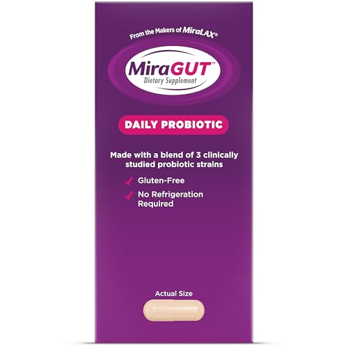 MiraGUT Daily Probiotic, from the Makers of MiraLAX, Probiotics for Digestive Health, Gluten-Free Supplement, Probiotic for Women and Men, Support Overall Digestive Health, 30 Ct - image 9