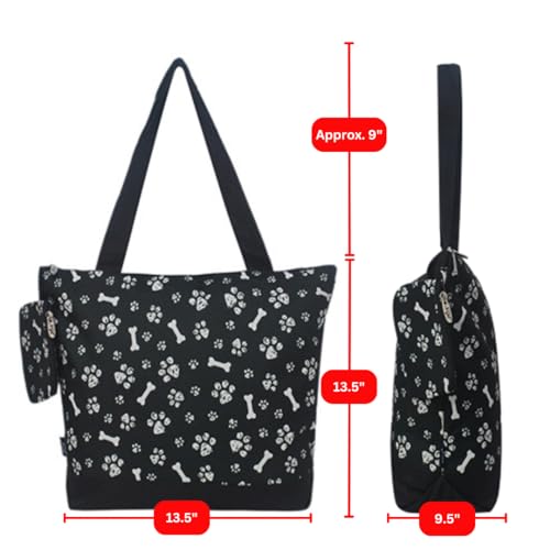 Image of NGIL Medium Top Zipper Closure Canvas Tote Bag with Attached Matching Coin Purse For Moms and Nurses