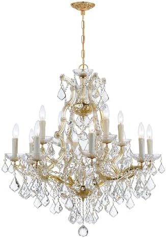 Maria Theresa 13 Light Hand Cut Crystal Gold Chandelier