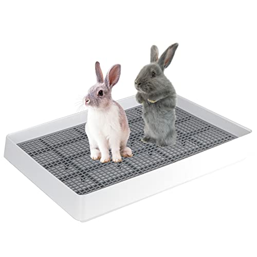 FHTONGE Extra Large Rabbit Litter Box Trainer Tray, Bunny Potty Training Litter Box for Cage,Rectangular Rabbits Litter Pan Pet Toilet with Grid for Squirrel Guinea Pig Rat Chinchilla Hedgehog Hamster - image 8