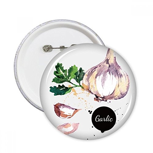 Badge rond ail aquarelle pins décoration vêtement bouton légume multicolore 5pcs