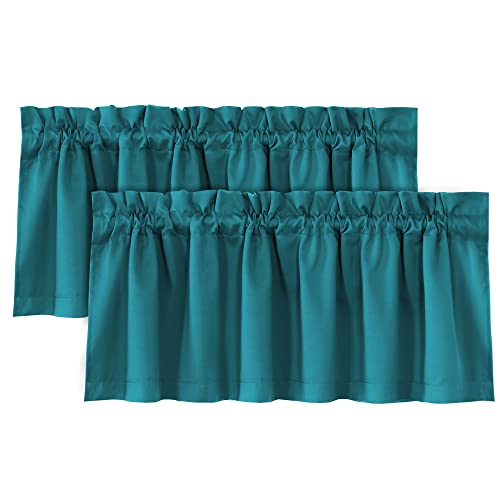 H.VERSAILTEX 100% Blackout Valances for Windows,Valances Farmhouse Window Treatment Drapes