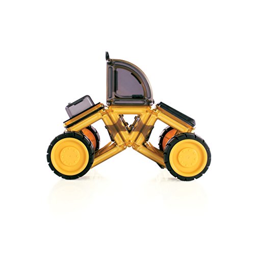 Powerclix Construction Vehicle Set: 55 Piece Magnetic Build-Your-Own Dump Truck, Bulldozer, And More - Stem Educational Building Toy For Kids #TOP6