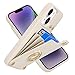 LAMEEKU Wallet Case Compatible with iPhone 14, Case with Card Holder, RFID Blocking Leather Cover 360Â°Rotation Ring Kickstand Protective Bumper Designed for Apple iPhone 14 6.1' (2022) Beige