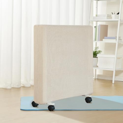 Cubierta para calentador de radiador, cubierta antipolvo portátil para calentador portátil, cubierta antipolvo de tela elástica para el hogar para calentador (beige S)