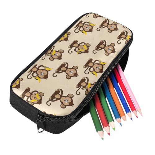 Image of Monkey Love Banana Pencil Case for Men Women,Large Capacity Pencil Box for Boys Girls,Pencil Case Pouch with Zipper for School Work Travel