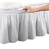 Pleated Three Sides Fabrics Wrap Around Style Egyptian Cotton Elastic 17 inch Drop Dust Bed Skirt for TwinFullQueenKing Size BedsQueen White