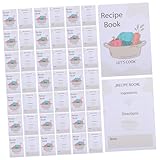 Warmhm 50 Stück Doppelseitige Rezeptkarten aus Papier Kompakte Notizkarten für Lebensmittel Leicht Beschreibbar Praktische Küchenaccessoires für Haushalt und Reise