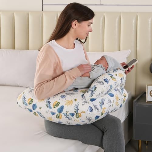BATTOP Nursing Pillow for Breastfeeding - More Support for Mom, Feeding Pillow with Removable Cover and Adjustable Waist Strap, Plus Size Breastfeeding Pillow - Thumbnail 6