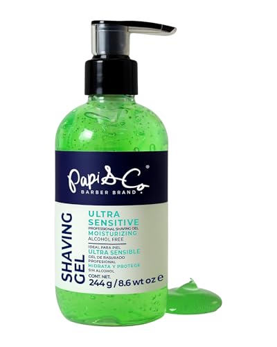 Image of Papi&Co Shaving Gel for Ultra Sensitive Skin - Gentle, Alcohol-free, Moisturizing and Protecting Face Shave Gel for Men 17.6 Oz