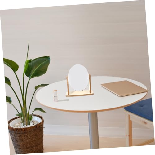 Espejo de tocador plegable de bambú portátil para maquillaje miniatura 4