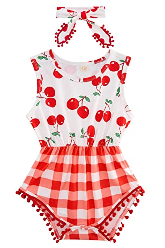 Image of Ahegao 0-24 Months Baby Floral Romper Toddlers Outfits Infant Playsuits + Headband Jumpsuit