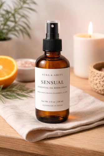 Image of Aura & Amity Premium Room & Linen Spray - Handmade Luxury Fabric & Home Fragrance Mist, Long-Lasting & Eco-Friendly (Sensual)