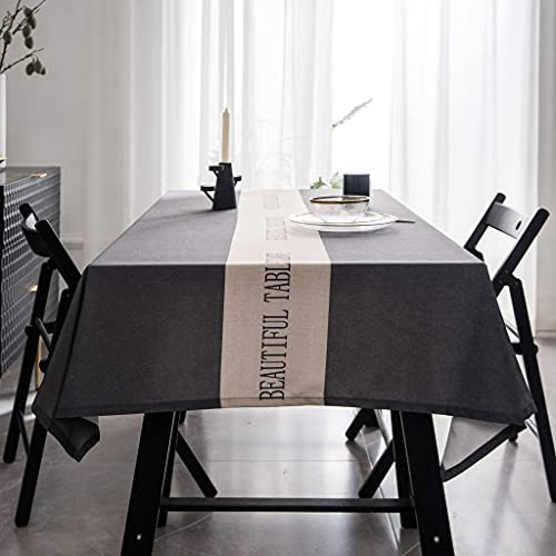 Nappe rectangulaire bureau table basse couverture grise étanche 135x250