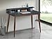 Roundhill Furniture Roskilde Storage Wood Office Desk, Gray/Blue