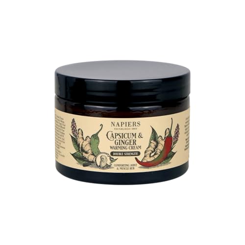 Napiers Capsicum and Ginger Double Strength Warming Cream - Strong Topical Warmer for Muscles and Joints - Enhanced Herbal Extracts with Arnica and Comfrey - 100ml