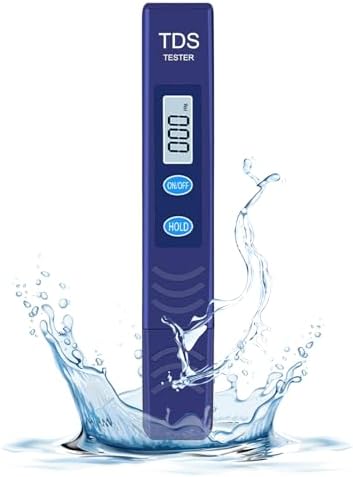 TDS Meter, Digital Water Quality Tester with Automatic Temperature Compensation (ATC), 0-9990 ppm Range, for Drinking Water, Tap Water, Aquariums, Water Filters (Blue)