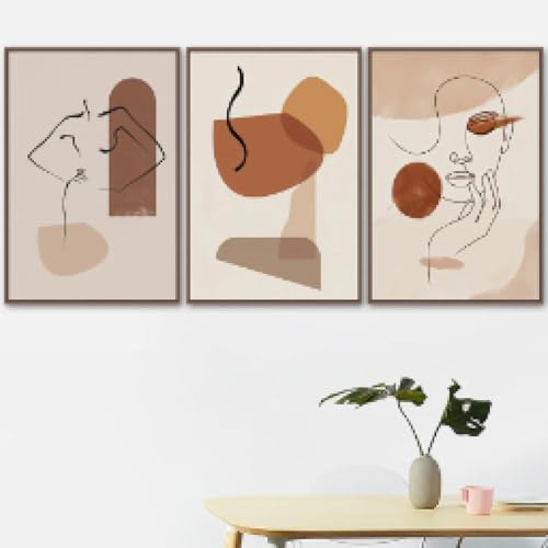 Chambre de séjour decoration contemporaine affiche ligne dame pour salon cocooning