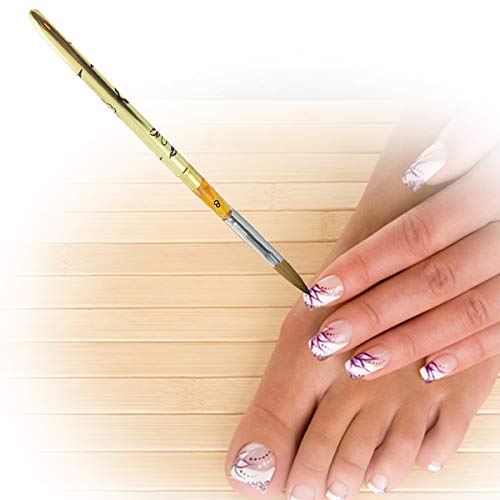 Acryl Steckpinsel Gr. 8 Gold Pinsel für Acrylmodellage Acrylpinsel Nagldesign Acrynägel Profi Pinsel – Bild 8