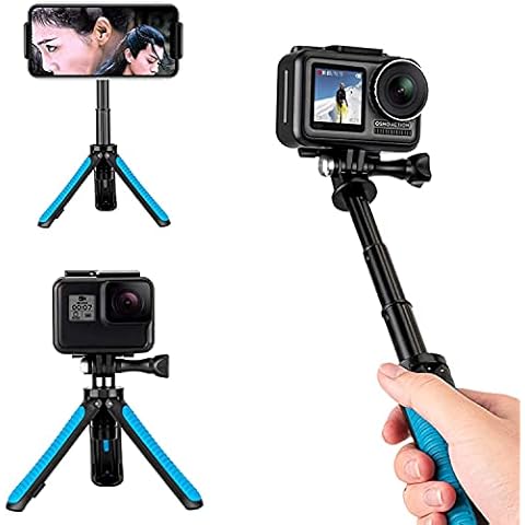REYGEAK Extendable Tripod Stand Mount Handheld Selfie Stick Telescopic Monopod Pole for Hero 10 black Hero 9 Hero 8/7/6/5/4, MAX, DJI Osmo Action, Osmo Pocket and More Action Cameras Cover