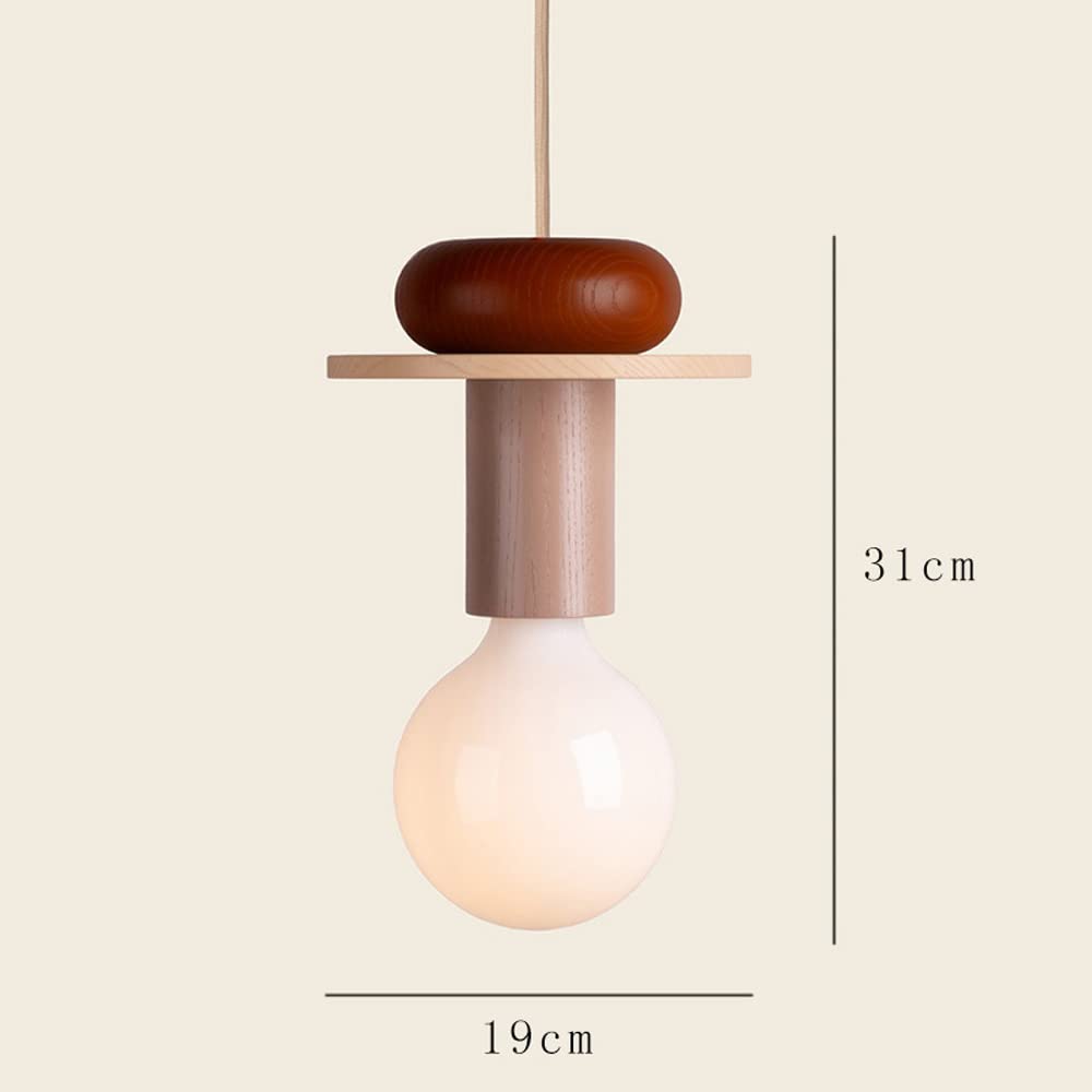 DONHEK Modern Wood Pendant Lighting Industrial Hanging Mini Light Fixture Wood Pendant Lamp for Kitchen Island Dining Room - Image 4