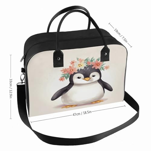 Maletín portátil unisex ligero con flores y correa ajustable miniatura 2
