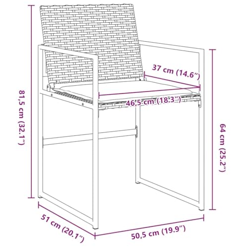 Chaises de patio en rotin et table noire pour optimiser les petits espaces