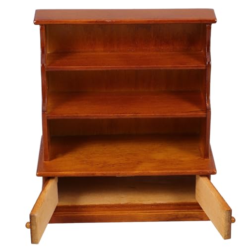 Abaodam Casa De Bonecas Em Miniatura Estante De Madeira 1:12 Mini Armário Vintage Para Artesanato Pe