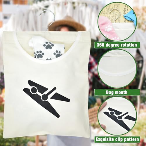 FZSECRIU Wäscheklammerbeutel,Klammerbeutel Für Wäscheklammern,Für bis Zu 100 Wäscheklammern,Wäscheklammern Beutel mit Aufhängehaken,Kann aufgehängt Werden,Für Zuhause,Balkon,Reisen Tragbar