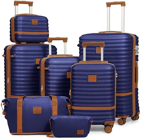 Joyway Luggage Set 3 Piece Suitcase Sets, Expandable Carry on Luggage with Spinner Wheel, Hard Shell Luggage Set with TSA Lock, Black brown, 4 piece set (13/20inch), Hardside Expandable Travel Laggage 9