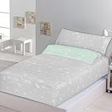 Sibiles - Saco Nórdico con Cremallera Edredón Ajustable Cama Infantil Estrellas Stars Color Gris Talla Cama 105