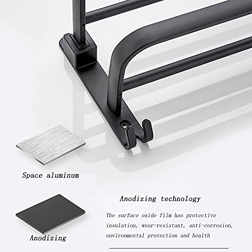 Toalla de pared con 2 riel fabricado en aluminio de espacio con diseño elegante 4