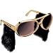 Loftus Star Power Rock & Roll Elvis Sideburn Sunglasses, Gold Black, One Size