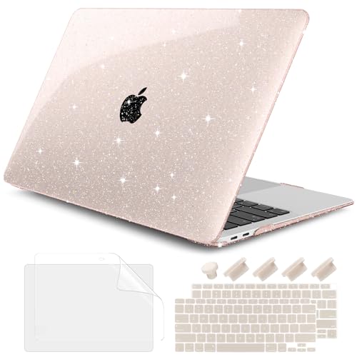 DONGKE for MacBook Air 13 inch Case 2021-2018 Release A2337 M1 A2179 A1932, Bling Plastic Hard Shell Case & Keyboard Cover Only Compatible with MacBook Air 13 inch Retina Fits Touch ID, Starlight by DONGKE - Used condition - US$10.15