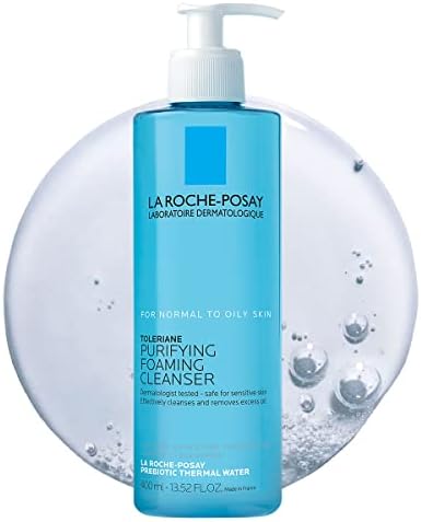 La Roche-Posay Toleriane Purifying Foaming Facial Cleanser, Oil Free Face Wash for Oily Skin and for Sensitive Skin with Niacinamide, Pore Cleanser Wonâ€™t Dry Out Skin, Unscented
