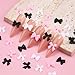 100Pcs Bows Nail Charms 3D Resin Black White Pink Bow Charms Cute Bowknot Gems Nail Art Supplies Jewels Decor for DIY Crafts Women Phone Cases Scrapbooks Envelope Cards Making