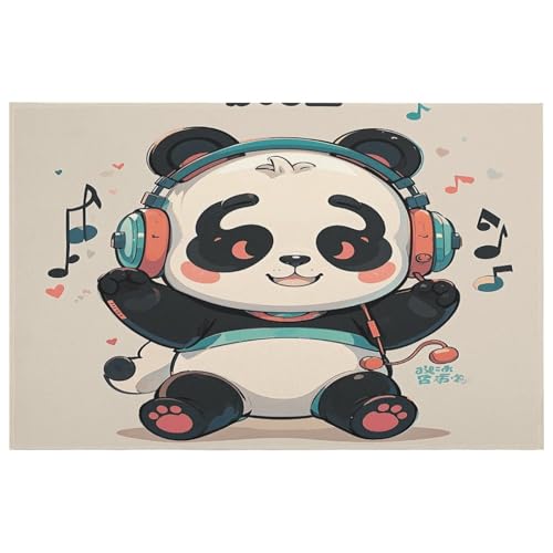 Tapis panda super absorbant avec envers caoutchouc antidérapant