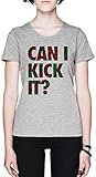 Can I Kick It Gris Mujer Camiseta Tamaño XS Grey Women's tee Size XS