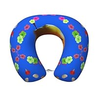 XZDZDG Smiley Yellow Pear Comfort Travel U-Shaped Memory Foam Pillow - Plush Cover, Supportive Design for Travel and Office