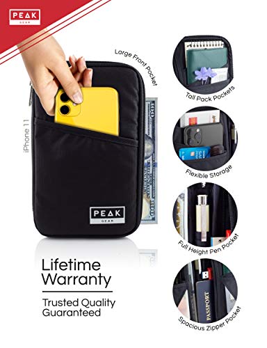Peak Gear Rfid Passport Wallet - Travel Document Holder Case - Includes Lifetime Lost & Found Service #TOP2