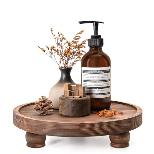 EOSAHR Display Riser for Home Decor: Pedestal Stand for Soap Vintage Brown