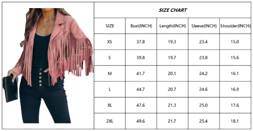 Utcoco Women's Faux Suede Leather Fringe Jacket Motorcycle Moto Biker Short Open Front Tassel Coat (2X-Large, White) #TOP5