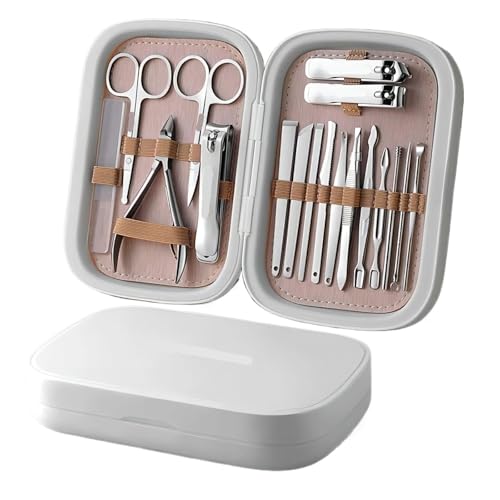Coupe-ongles en acier inoxydable : kit de 18 pièces pour soin des pieds